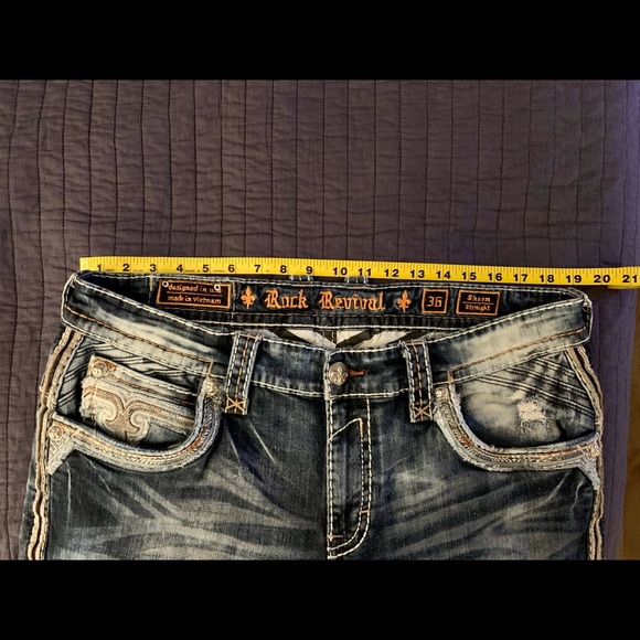 Rock Revival Sheen Straight Stretch Jean 36 x 32 - Picture 2 of 13